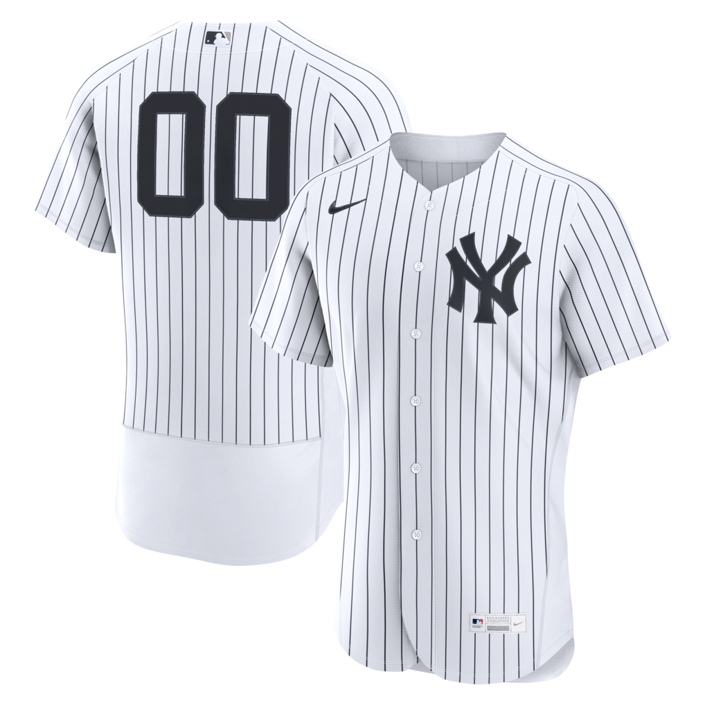 Men's New York Yankees Nike White Home Authentic Custom Jersey - U-jersey