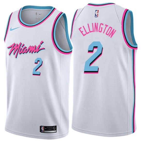 Women's Nike Miami Heat #2 Wayne Ellington Swingman White NBA Jersey - City Edition - Ujersey