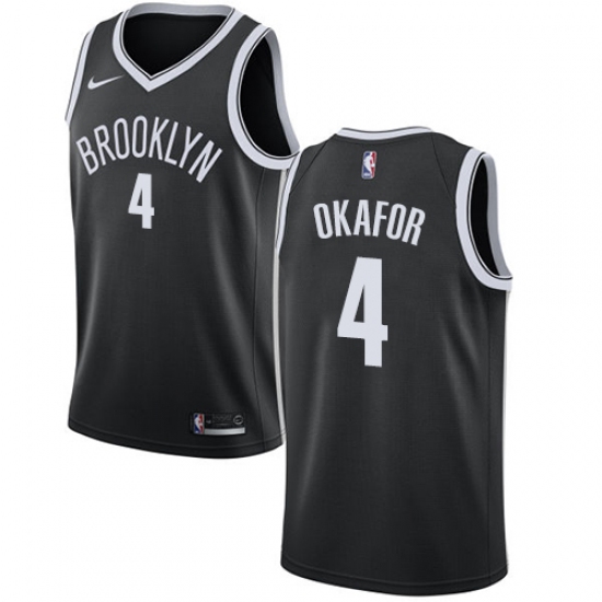 Women's Nike Brooklyn Nets #4 Jahlil Okafor Swingman Black Road NBA Jersey - Icon Edition - Ujersey
