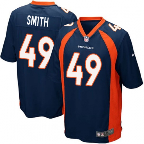 Men's Nike Denver Broncos #49 Dennis Smith Game Navy Blue Alternate NFL Jersey - Ujersey