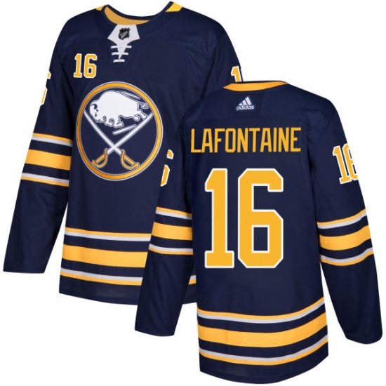 Men's Adidas Buffalo Sabres #16 Pat Lafontaine Authentic Navy Blue Home NHL Jersey - Ujersey