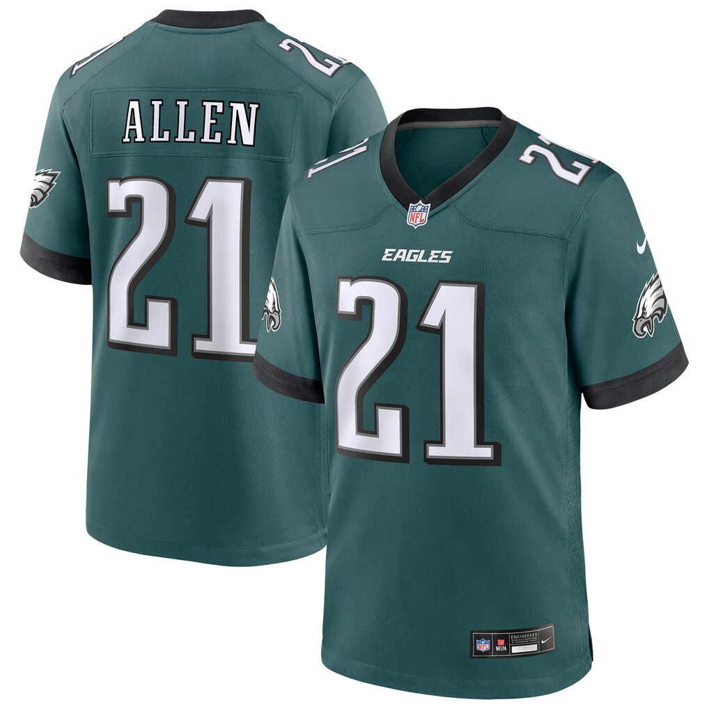 Men's Philadelphia Eagles Eric Allen Nike Midnight Green Team Retired Player Game Jersey - U-jersey
