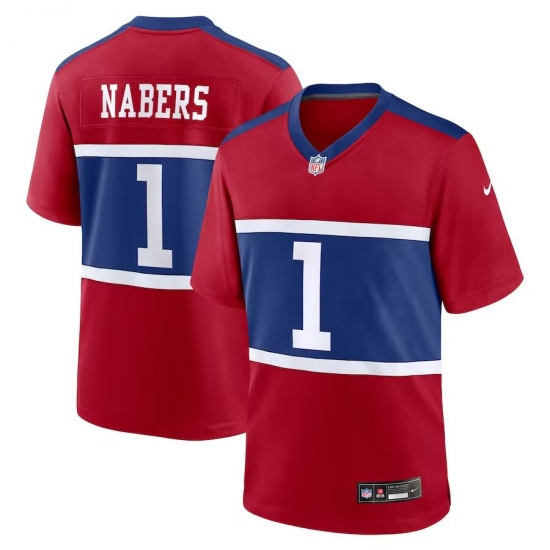 Men's New York Giants #1 Malik Nabers Red Vapor Untouchable Limited Stitched Jersey - Ujersey