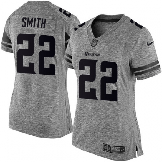 Women's Nike Minnesota Vikings #22 Harrison Smith Limited Gray Gridiron NFL Jersey - Ujersey