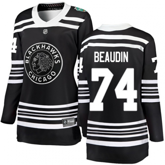 Women's Chicago Blackhawks #74 Nicolas Beaudin Black 2019 Winter Classic Fanatics Branded Breakaway NHL Jersey - Ujersey