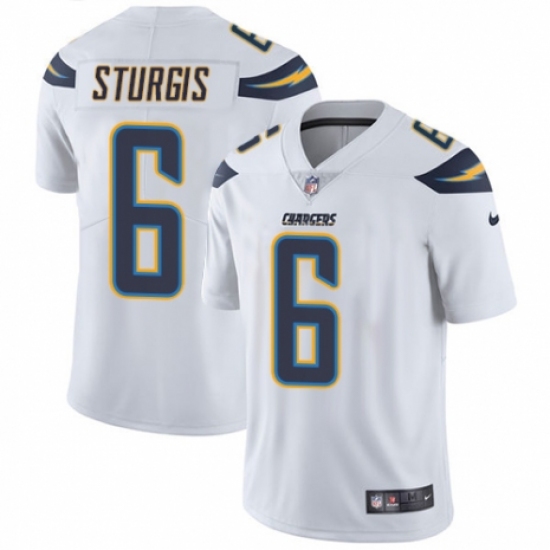 Men's Nike Los Angeles Chargers #6 Caleb Sturgis White Vapor Untouchable Limited Player NFL Jersey - Ujersey