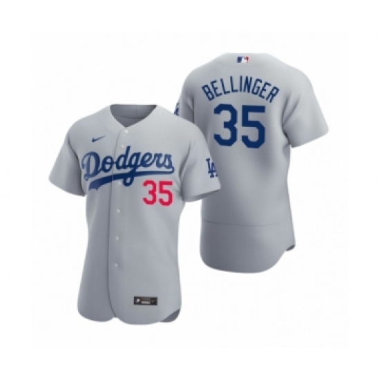 Men's Los Angeles Dodgers #35 Cody Bellinger Nike Gray Authentic 2020 Alternate Jersey - Ujersey
