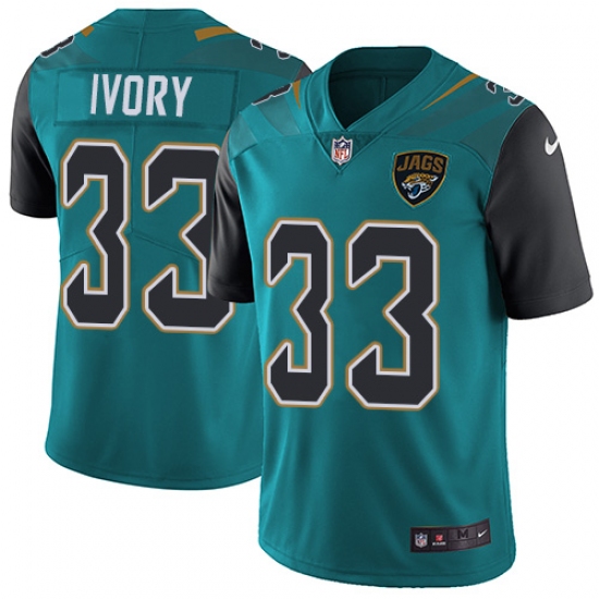 Men's Nike Jacksonville Jaguars #33 Chris Ivory Teal Green Team Color Vapor Untouchable Limited Player NFL Jersey - Ujersey