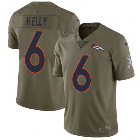 Men's Nike Denver Broncos #6 Chad Kelly Limited Olive 2017 Salute to Service NFL Jersey - Ujersey