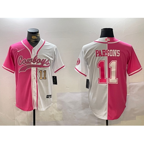 Men's Dallas Cowboys #11 Micah Parsons 2024 Arctic white red Stitched Baseball Jerseys - Ujersey