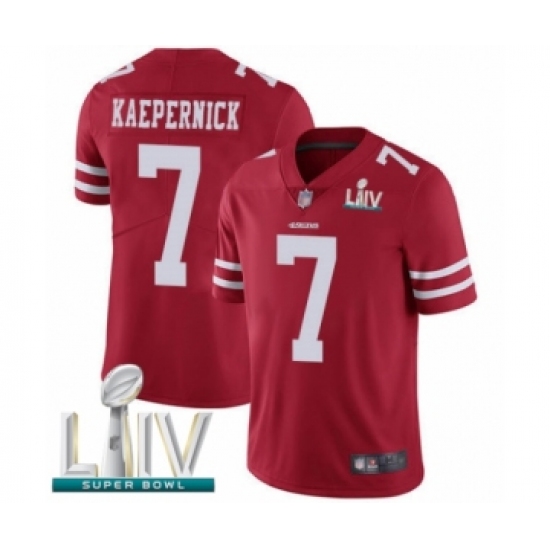 Youth San Francisco 49ers #7 Colin Kaepernick Red Team Color Vapor Untouchable Limited Player Super Bowl LIV Bound Football Jersey - Ujersey