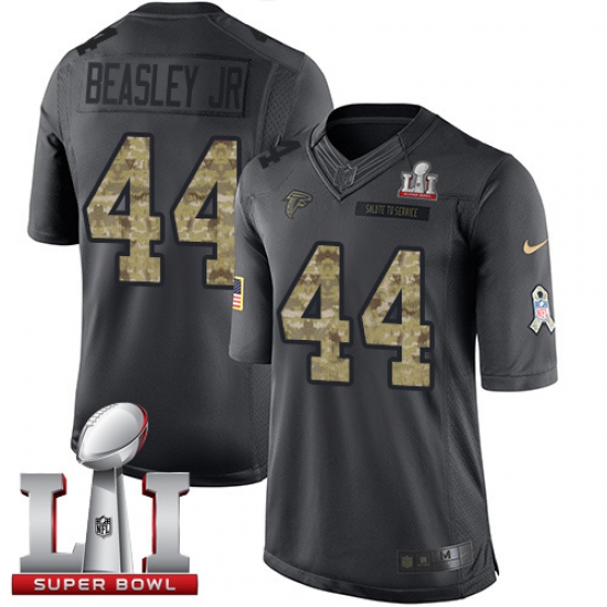 Men's Nike Atlanta Falcons #44 Vic Beasley Limited Black 2016 Salute to Service Super Bowl LI 51 NFL Jersey - Ujersey