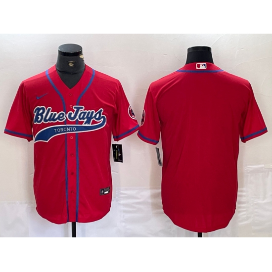 Men's Toronto Blue Jays Blank Red Cool Base Stitched Baseball Jersey - Ujersey