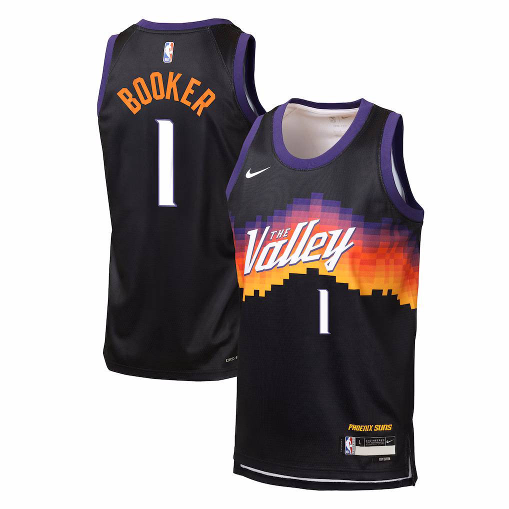 Youth Phoenix Suns Devin Booker Nike Black 2025/26 City Edition Swingman Jersey - ujerseystore
