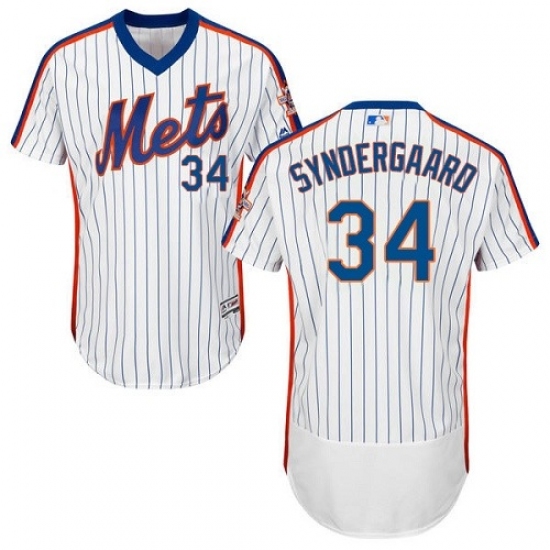 Men's Majestic New York Mets #34 Noah Syndergaard White Alternate Flex Base Authentic Collection MLB Jersey - Ujersey