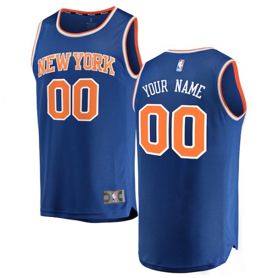 Men's New York Knicks Fanatics Branded Blue Fast Break Custom Replica Jersey - Icon Edition - Ujersey