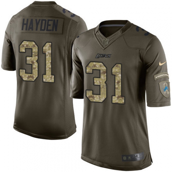Men's Nike Detroit Lions #31 D.J. Hayden Elite Green Salute to Service NFL Jersey - Ujersey