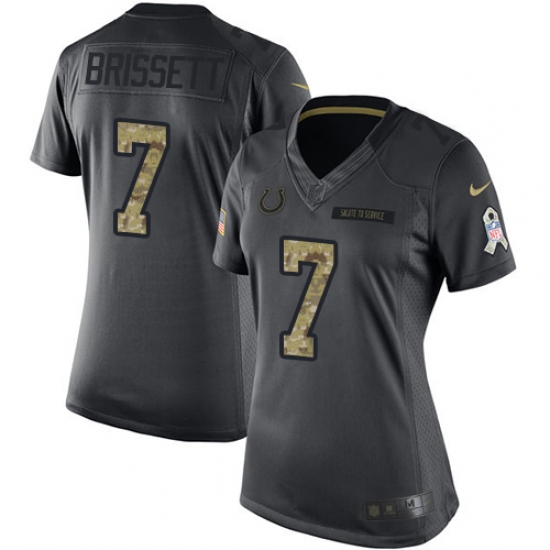Women's Nike Indianapolis Colts #7 Jacoby Brissett Limited Black 2016 Salute to Service NFL Jersey - Ujersey
