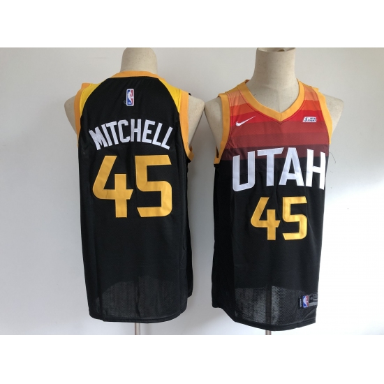 Men's Utah Jazz #45 Donovan Mitchell Nike Black City Player Jersey - Ujersey