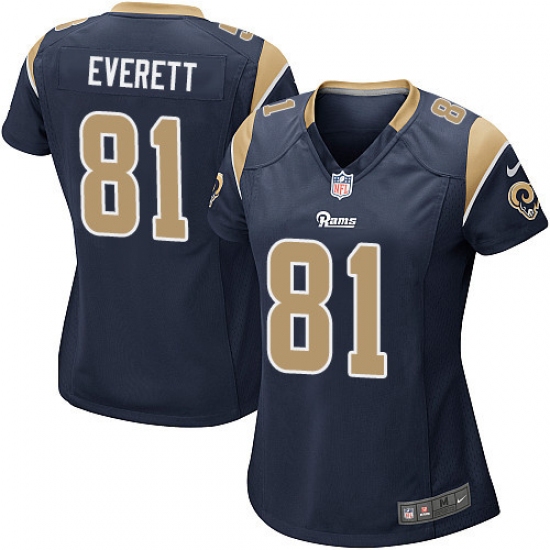 Women's Nike Los Angeles Rams #81 Gerald Everett Game Navy Blue Team Color NFL Jersey - Ujersey