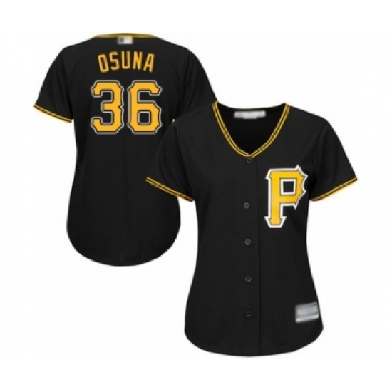 Women's Pittsburgh Pirates #36 Jose Osuna Authentic Black Alternate Cool Base Baseball Player Jersey - Ujersey