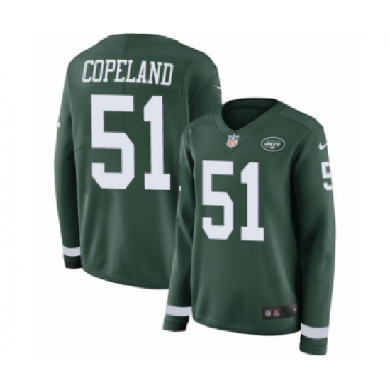 Women's Nike New York Jets #51 Brandon Copeland Limited Green Therma Long Sleeve NFL Jersey - Ujersey