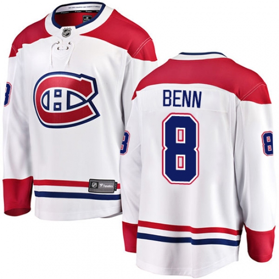 Men's Montreal Canadiens #8 Jordie Benn Authentic White Away Fanatics Branded Breakaway NHL Jersey - Ujersey