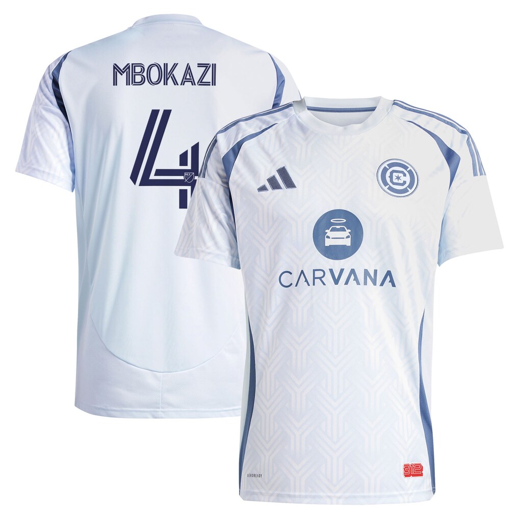 Men's Chicago Fire Mbekezeli Mbokazi adidas Light Blue 2025 The Municipal Kit Replica Jersey - Ujersey