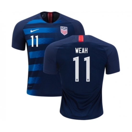 USA #11 Weah Away Soccer Country Jersey