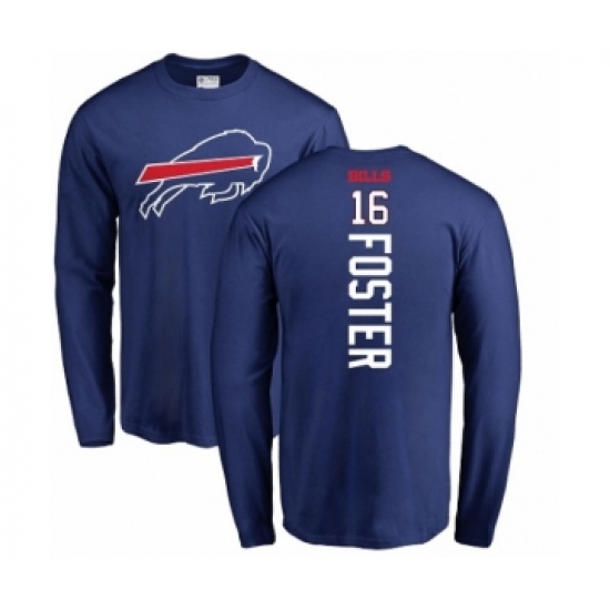NFL Nike Buffalo Bills #16 Robert Foster Royal Blue Backer Long Sleeve T-Shirt - Ujersey