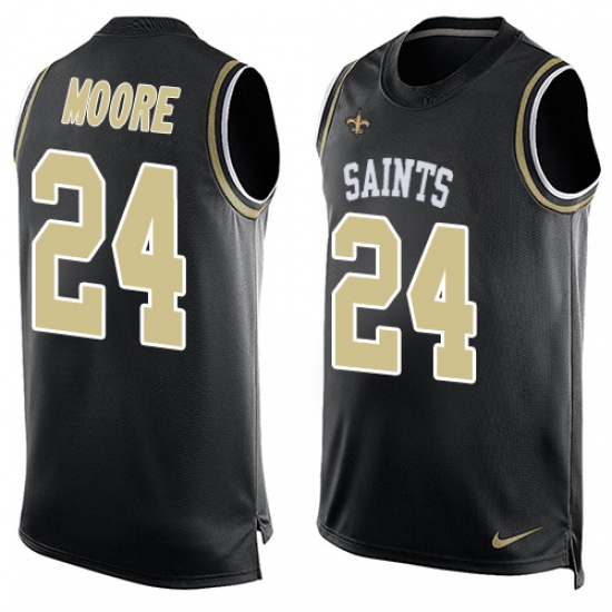 Men's Nike New Orleans Saints #24 Sterling Moore Limited Black Player Name & Number Tank Top NFL Jersey - Ujersey