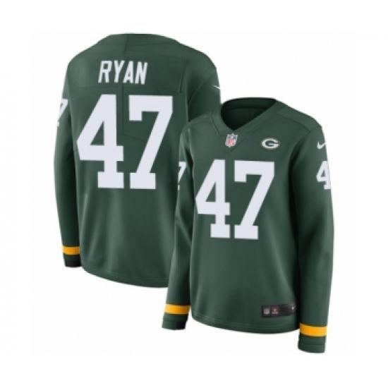 Women's Nike Green Bay Packers #47 Jake Ryan Limited Green Therma Long Sleeve NFL Jersey - Ujersey