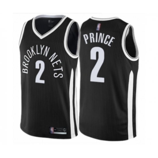Men's Brooklyn Nets #2 Taurean Prince Authentic Black Basketball Jersey - City Edition - Ujersey