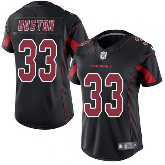 Women Nike Arizona Cardinals #33 Tre Boston Limited Black Rush Vapor Untouchable NFL Jersey - Ujersey