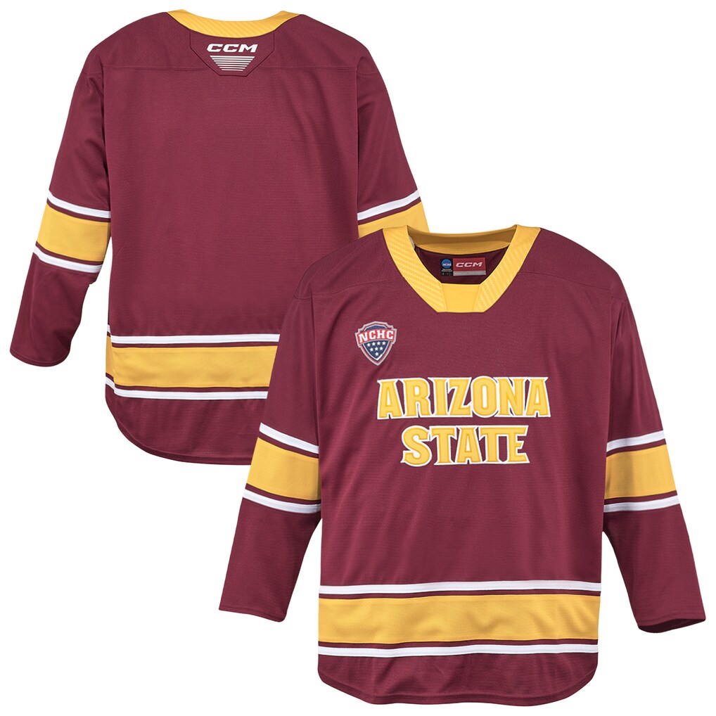 Men's CCM Maroon Arizona State Sun Devils Replica Hockey Jersey - ujerseystore