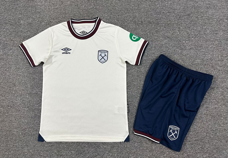 West Ham United Football Jersey Away Kids Kit Jersey+Shorts 2025-26 - Ujersey NHL