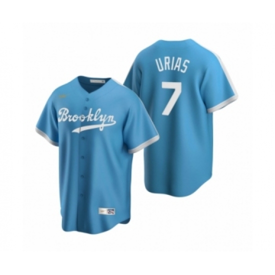 Men's Los Angeles Dodgers #7 Julio Urias Nike Light Blue Cooperstown Collection Alternate Jersey
