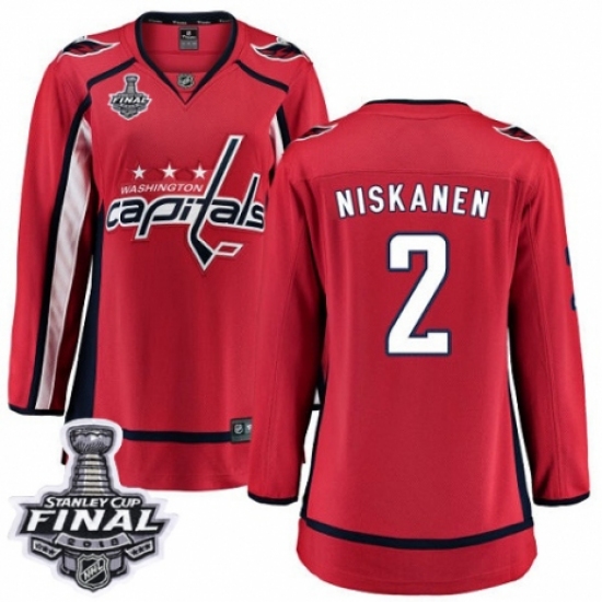 Women's Washington Capitals #2 Matt Niskanen Fanatics Branded Red Home Breakaway 2018 Stanley Cup Final NHL Jersey - Ujersey