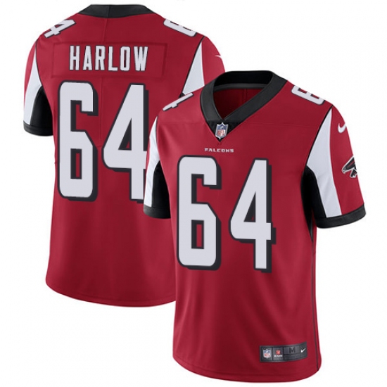 Youth Nike Atlanta Falcons #64 Sean Harlow Red Team Color Vapor Untouchable Limited Player NFL Jersey - Ujersey