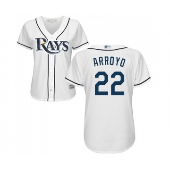 Women's Tampa Bay Rays #22 Christian Arroyo Replica White Home Cool Base Baseball Jersey - Ujersey