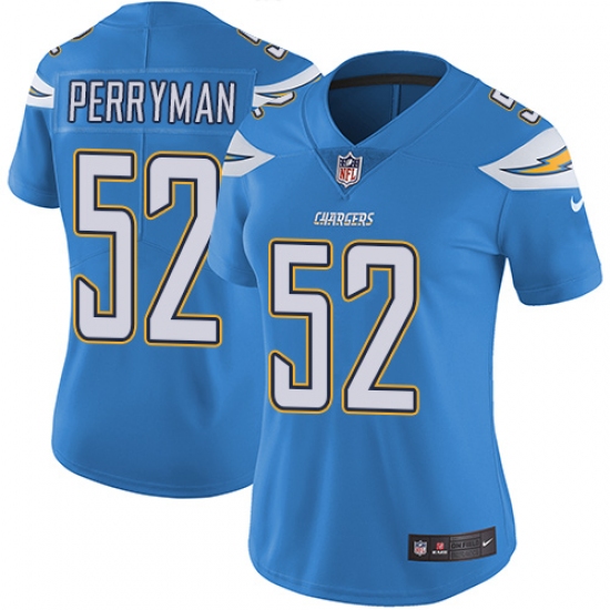 Women's Nike Los Angeles Chargers #52 Denzel Perryman Electric Blue Alternate Vapor Untouchable Limited Player NFL Jersey - Ujersey
