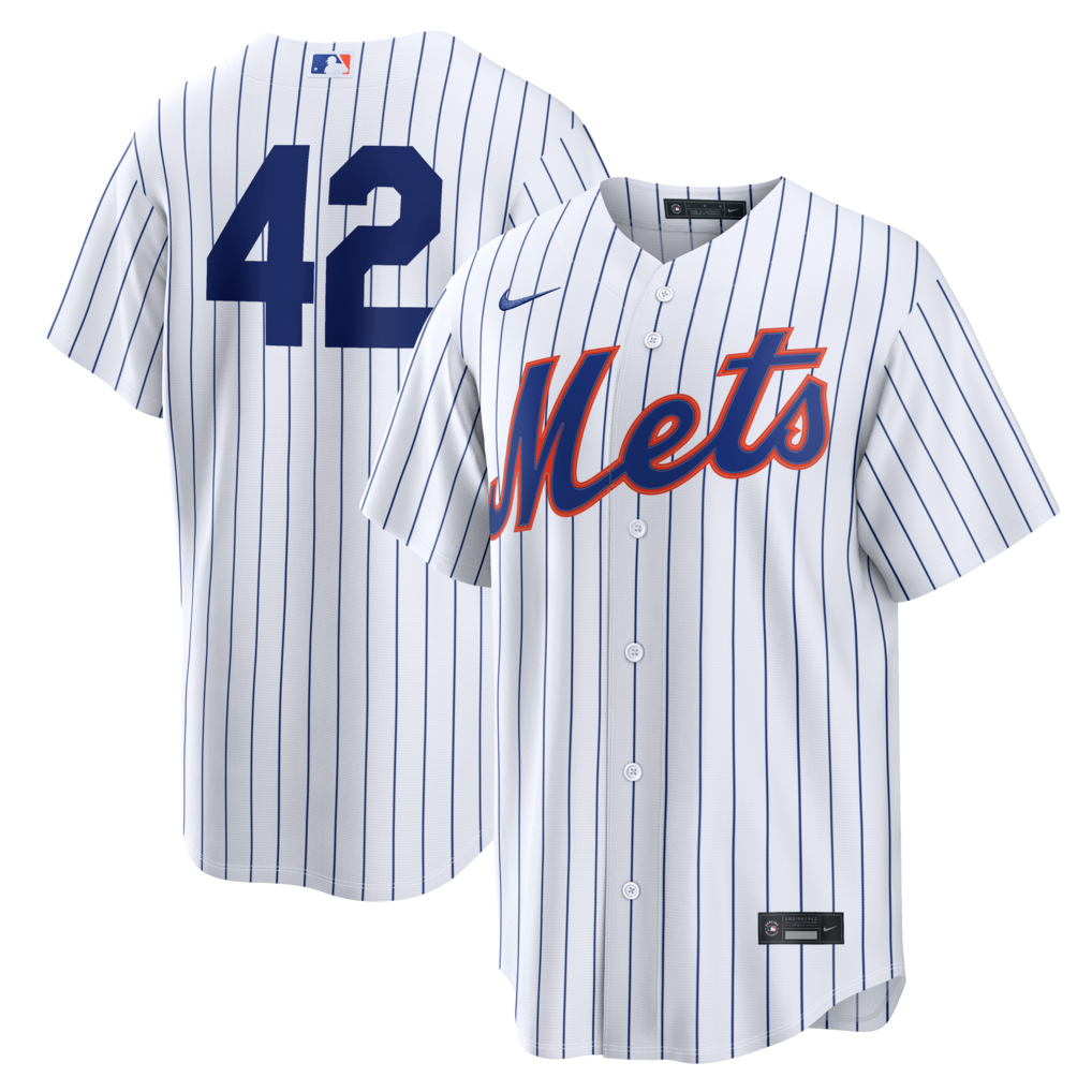 Men's New York Mets Nike White Home 2026 Jackie Robinson Day Replica Jersey