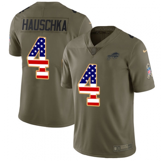 Men's Nike Buffalo Bills #4 Stephen Hauschka Limited Olive/USA Flag 2017 Salute to Service NFL Jersey - Ujersey