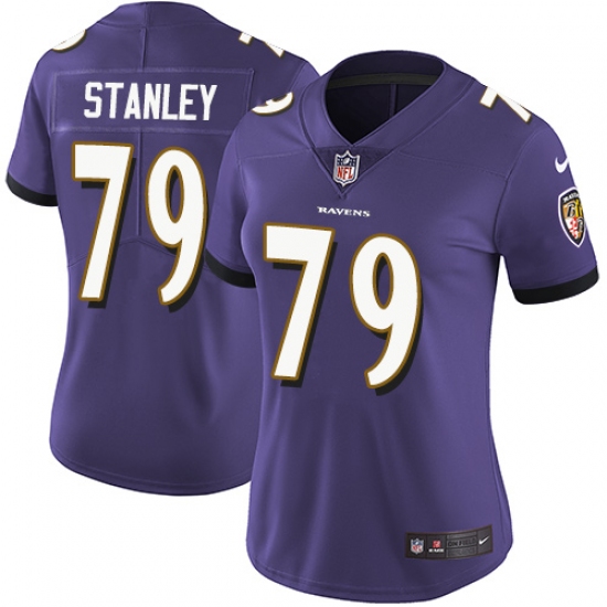 Women's Nike Baltimore Ravens #79 Ronnie Stanley Purple Team Color Vapor Untouchable Limited Player NFL Jersey - Ujersey