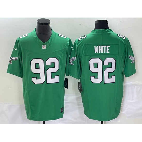 Men's Nike Philadelphia Eagles #92 Reggie White Green 2023 F.U.S.E. Vapor Limited Throwback Stitched Football Jersey - Ujersey