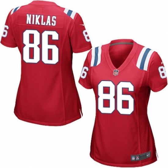 Women's Nike New England Patriots #86 Troy Niklas Game Red Alternate NFL Jersey - Ujersey