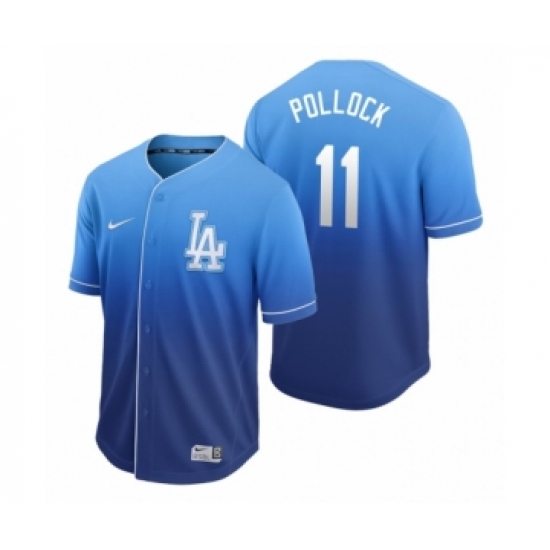 Men's Mlb Los Angeles Dodgers #11 A.J. Pollock Royal Fade Nike Jersey - Ujersey