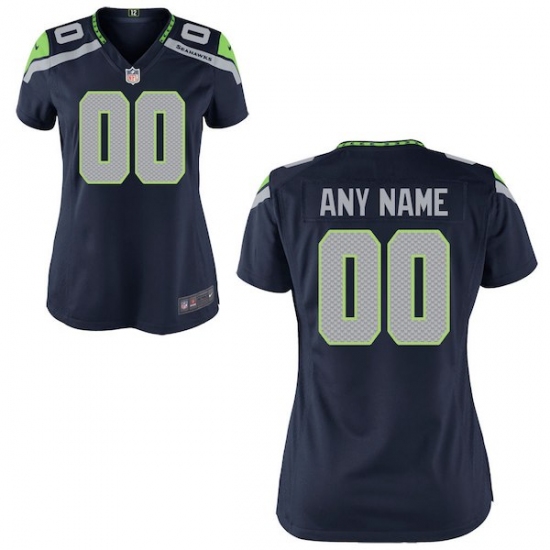 Women's Seattle Seahawks Nike College Navy Custom Game Jersey - Ujersey