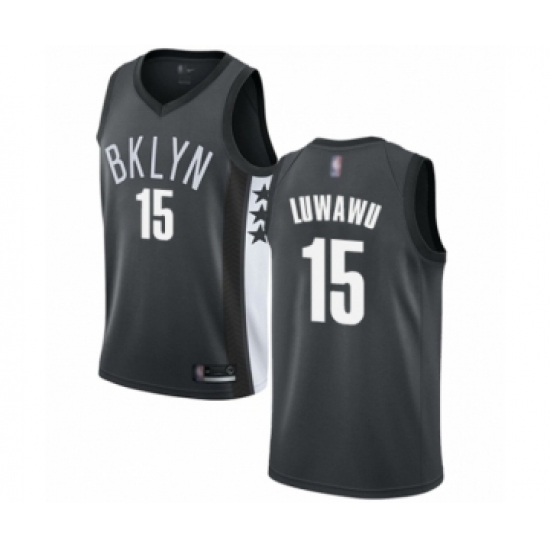 Men's Brooklyn Nets #15 Timothe Luwawu Authentic Gray Basketball Jersey Statement Edition - Ujersey