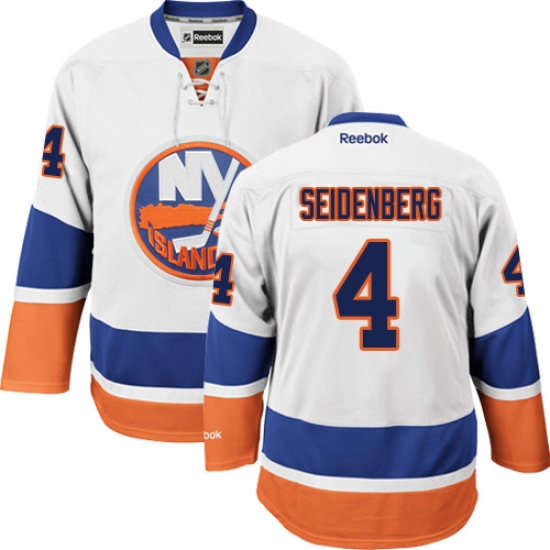 Women's Reebok New York Islanders #4 Dennis Seidenberg Authentic White Away NHL Jersey - Ujersey
